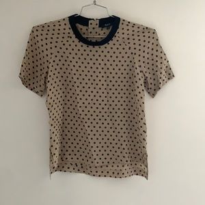 Madewell | Polka Dot Silk Front Row Tee Size small